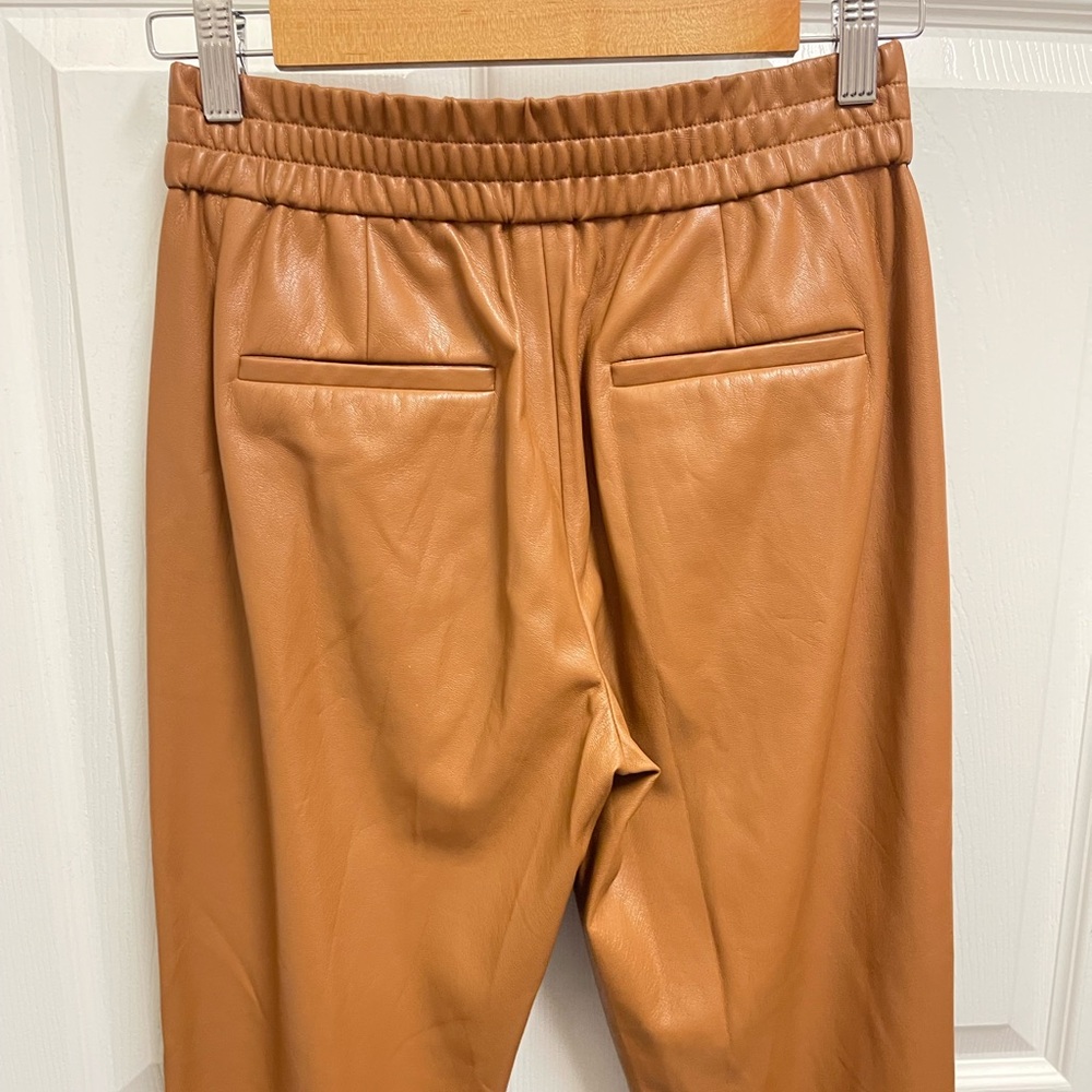 Alice + Olivia Camel Brown Faux Leather Joggers - Picture 8 of 12